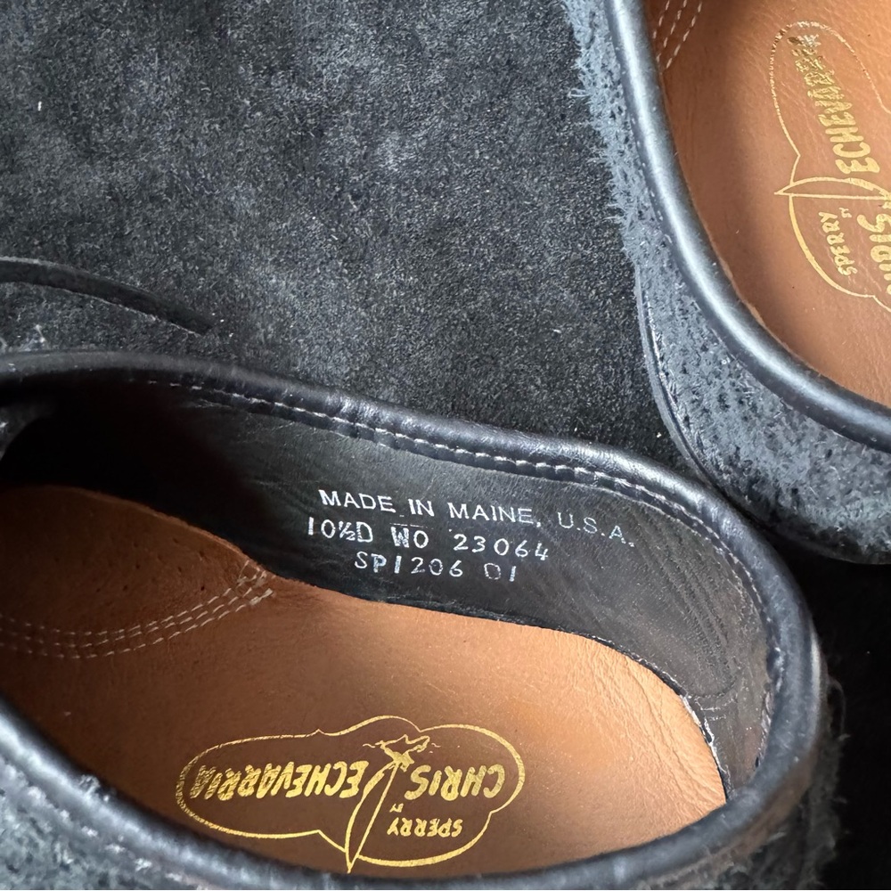 Sperry Captain's Oxford by Chris Echevarria black suede boat shoes winter vibram - Picture 10 of 16